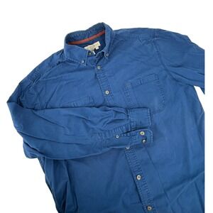 Territory Ahead Mens Blue 100% Cotton Long Sleeve Button Down Shirt Large L